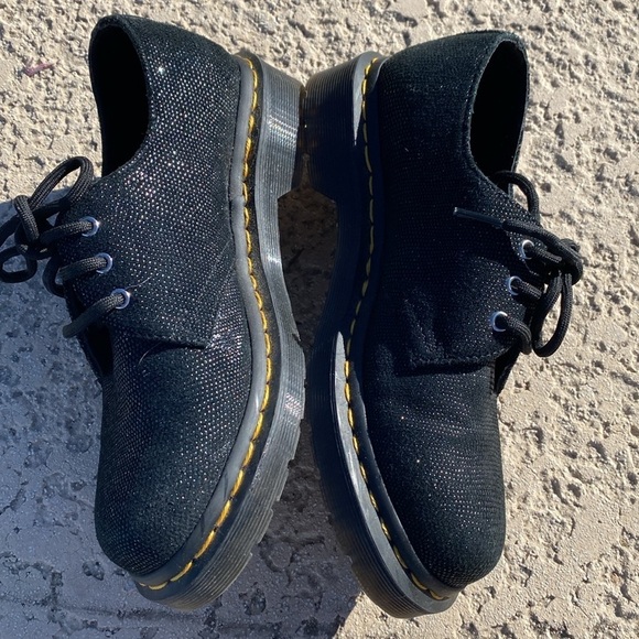 Dr. Martens glitter oxfords suede lace up loafers size 6 grunge whimsigoth fairy - Picture 4 of 9